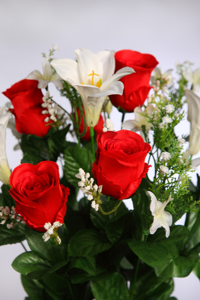 RAMO ROSAS Y LILYS ARTIFICIAL 58CM | andudecor.com