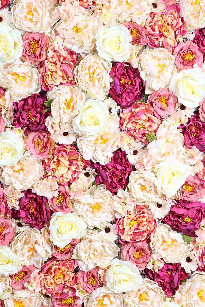 MURO DE FLORES ARTIFICIALES PEONÍAS | andudecor.com