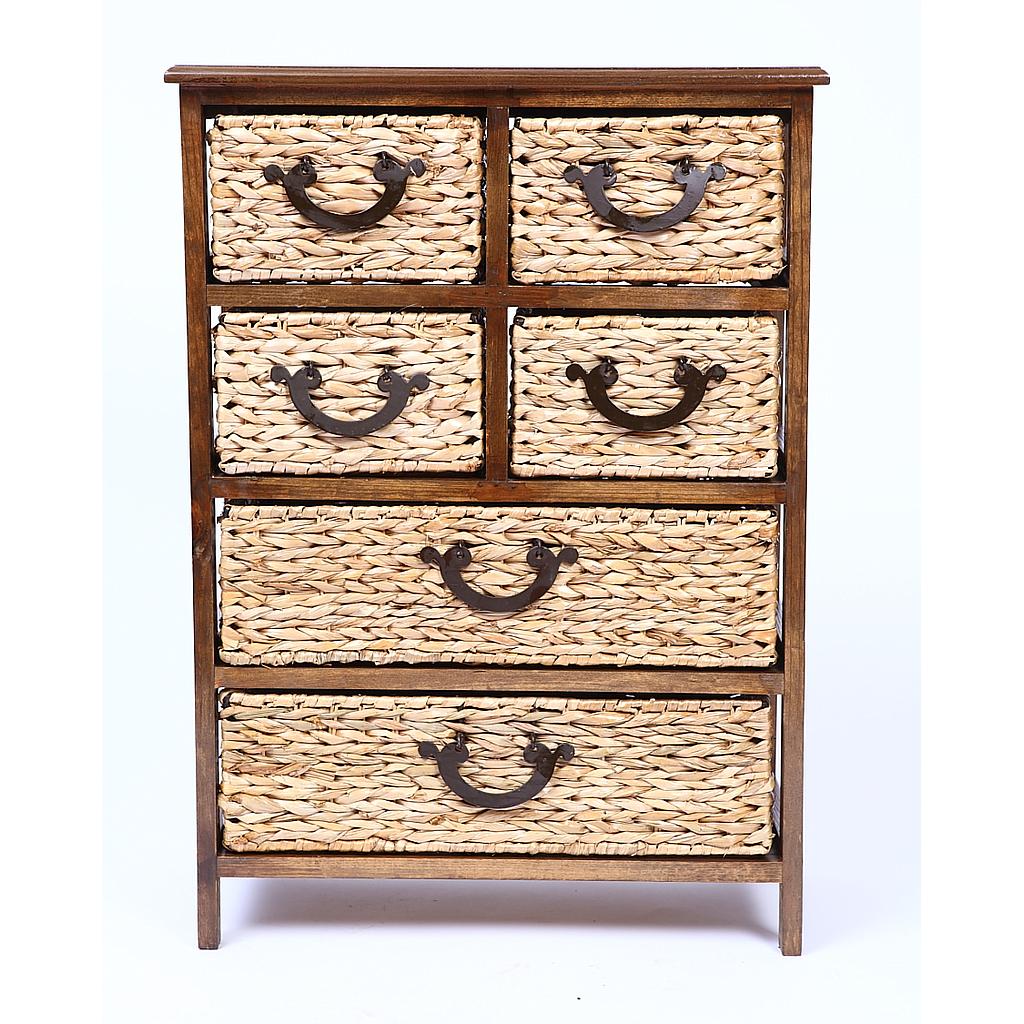 MUEBLE CAJONES ACERO Y MIMBRE 62CM | andudecor.com