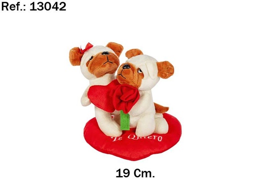 PELUCHE BULLDOG CORAZON 19CM
