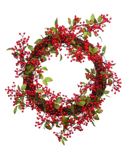 CORONA BERRY Y HOJAS ARTIFICIAL ø 40CM