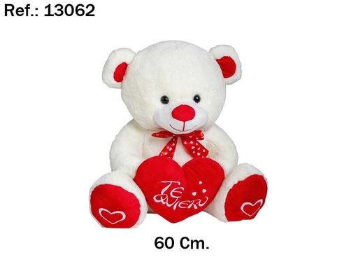PELUCHE OSO PIES ROJOS 60CM