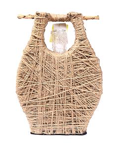 JARRON JUTE CON CRISTAL ALT 28 14CMX8CM