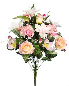 RAMO ROSAS LILYS Y HORTENSIAS ARTIFICIAL 60CM 