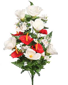 RAMO FRONTAL MAGNOLIA Y ANTHURIUM 60 CM