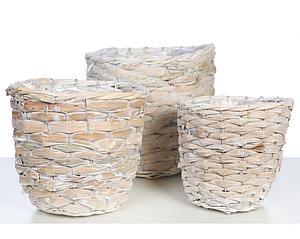 SET 3 CUBRE MACETAS MIMBRE AGA 22CM