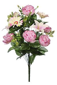 RAMO DE PEONIAS LILYS Y GERBERAS ARTIFICIAL 62CM