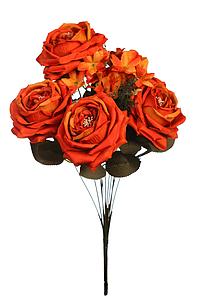 BOUQUET ARTIFICIAL ROSAS Y HORTENSIAS 50CM