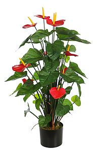 PLANTA ANTHURIUM ARTIFICIAL CON MACETA 80CM