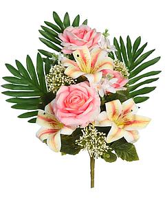 RAMO ROSAS Y LILYS ARTIFICIAL 50CM
