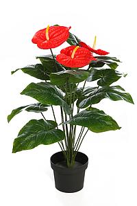 ANTHURIUM ARTIFICIAL EN MACETA 65CM